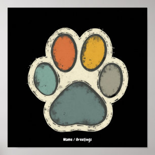 Poster Puppy Dog Paw Imprimir Design de Amante de os anim