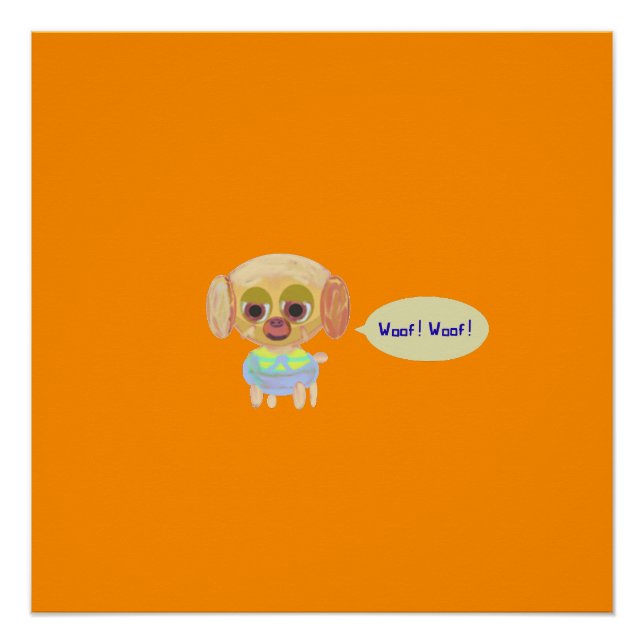 Pôster Puppy Orange (Frente)