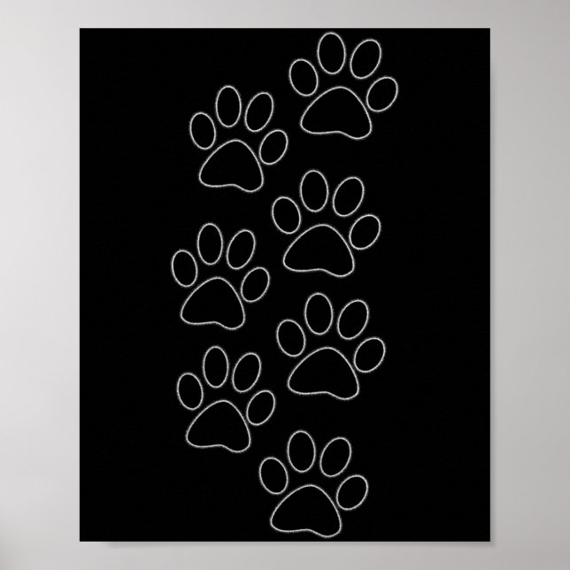 Poster Puppy Paws Dog Prints Dad Pup Mom Good Boy New Res (Frente)