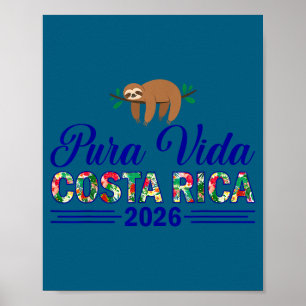 Poster Pura vida Costa Rica 2026 viagem tropical engraçad