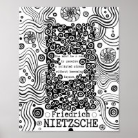 PURE sea ink illustration quote by Nietzsche