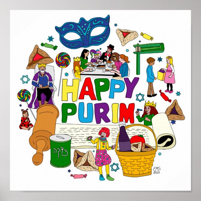 Poster Purim Scene Square (Frente)