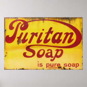 Poster Puritan Soap, Vintage Enamel Sinal.