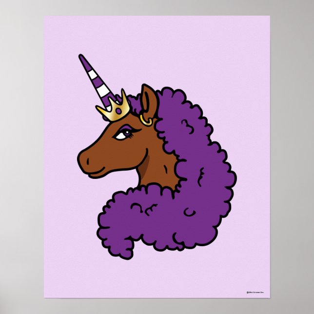 Poster Purple Afro Unicorn (Frente)