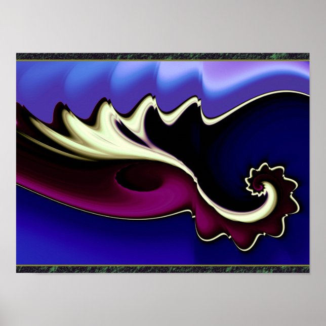 Poster Purple and Blue Waves (Frente)