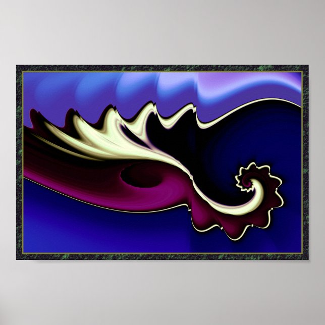 Poster Purple and Blue Waves (Frente)