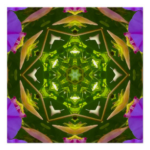 PÔSTER PURPLE AND GREEN ABSTRACT DRAWING. SAMER BRASIL. 4