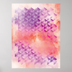 Pôster Purple and Orange Geometric