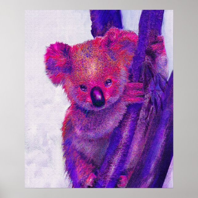 Pôster purple and pink koala (Frente)