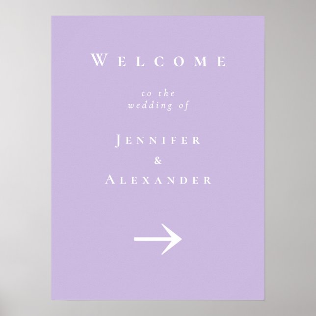 Poster Purple Bem-vindo ao Sinal de Casamento (Frente)