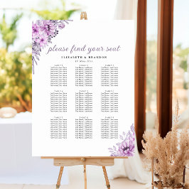 Poster Purple Botanical Floral Wedding Party