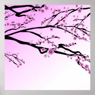 Poster Purple Cherry Blossom Sakura
