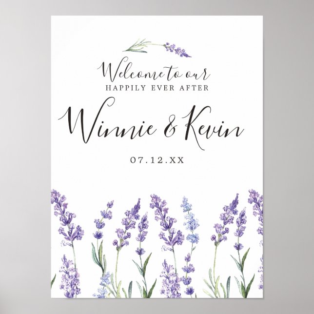 Poster Purple Floral, Casamento de Lavanda (Frente)