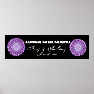 Pôster Purple Flower Wheels Wedding or Engagement Banner