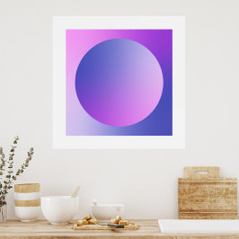 Poster Purple Gradient Circle Vignette Abstract Design