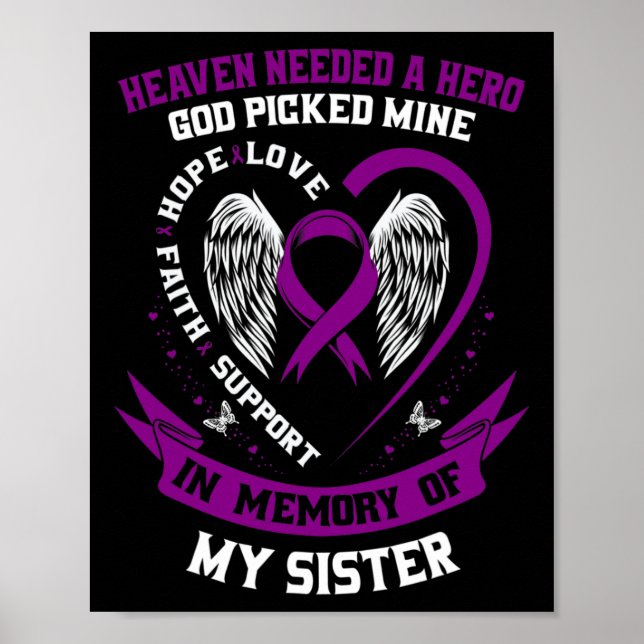 Poster Purple In Memory of Sister Câncer de pâncreas Awar (Frente)