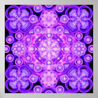 Pôster Purple Lights Mandala