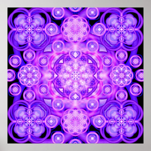Pôster Purple Lights Mandala (Frente)
