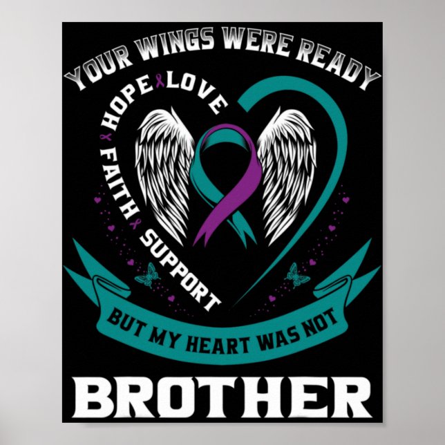Poster Purple Ribbon Wing Suicide Awareness Prevention Br (Frente)