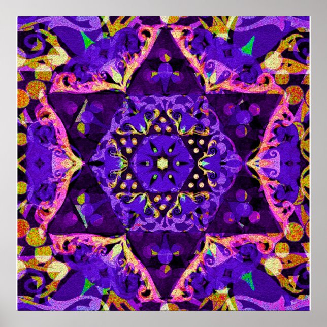 Pôster Purple Star Mandala (Frente)