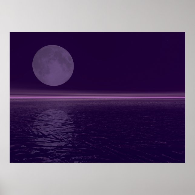 Pôster Purple Water Blue Moon (Frente)