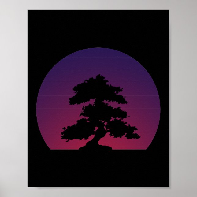 Poster Púrpura Bonsai Sunset (Frente)