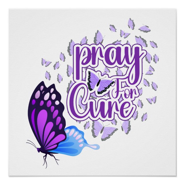 Pôster Púrpura de consciência de Alzheimer (Frente)