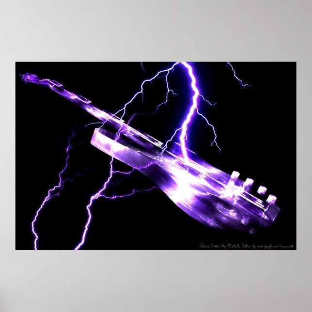 Poster Púrpura de GUITAR ELÉTRICO (Frente)