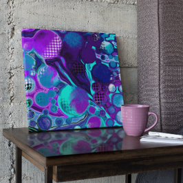 Poster Púrpura e Abstrato de cor azul