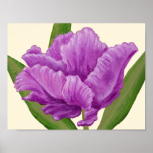 Pôster Púrpura Tulip art impressão.