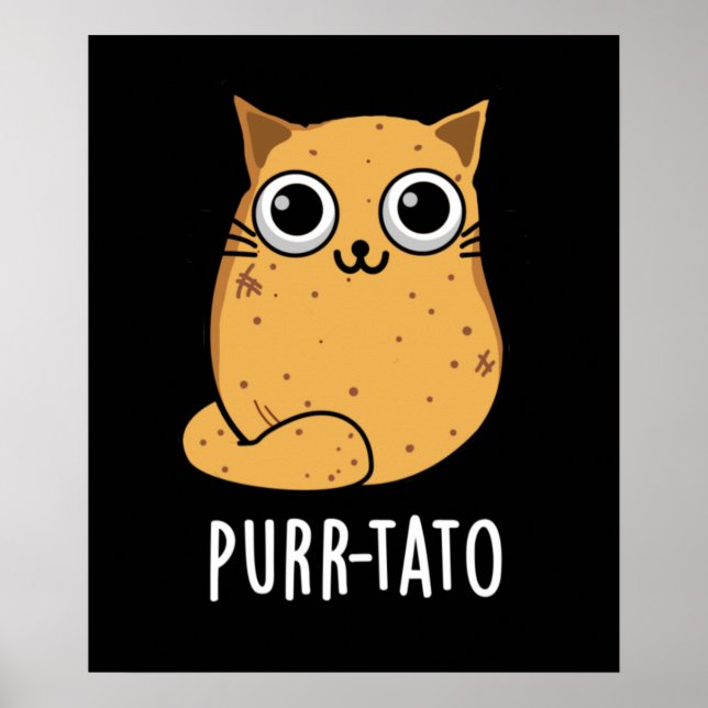 Poster Purr-tato Funny Cat Batata Negra (Frente)
