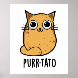 Poster Purr-tato Funny Cat Batata Pun