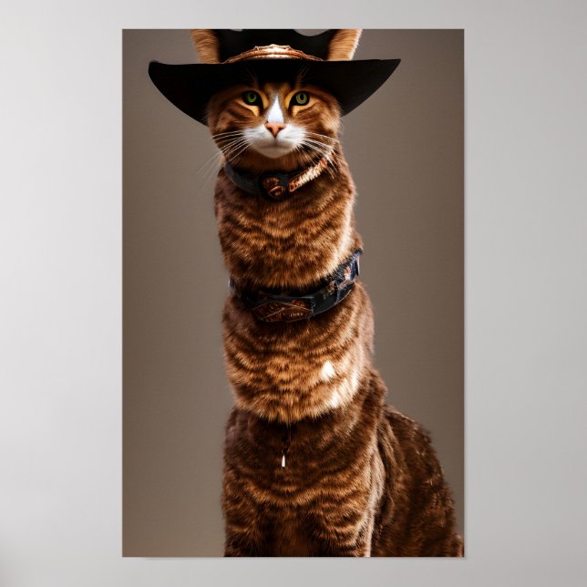 Poster Purrfect Cowboy Feline Frontier Adventure (Frente)
