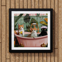 Purrs and Bubbles: Uma Cena de Banho Gato-Tática