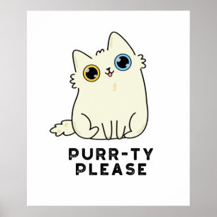 Poster Purrty Por Favor Gatinho Gato Bonito