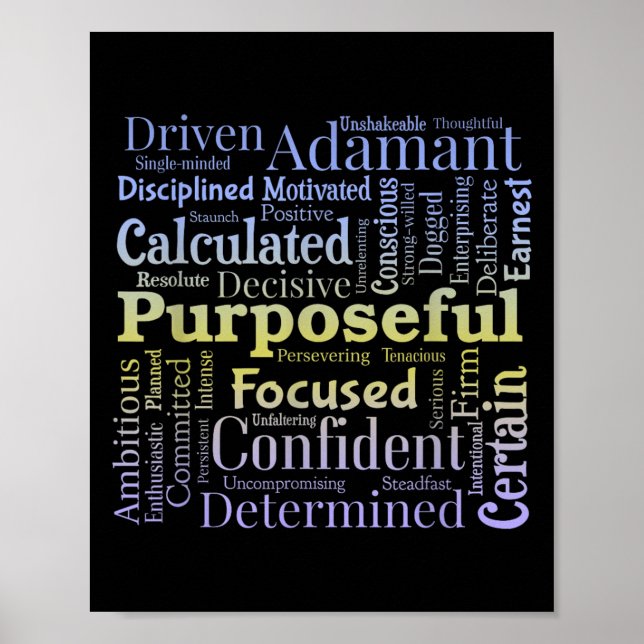 Poster Purseful Word Cloud Art Achiever Motivation Insrat (Frente)