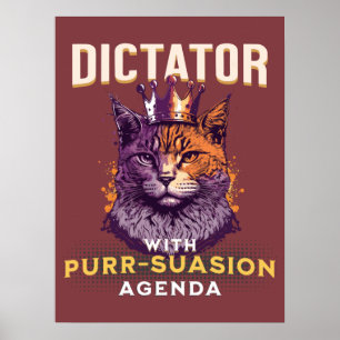Poster Pursursion Agenda Engraçada Cat Design