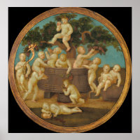 Putti com uma imprensa vinícola - Raphael Fine Art