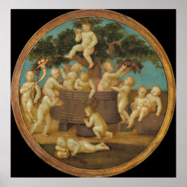Poster Putti com uma imprensa vinícola - Raphael Fine Art