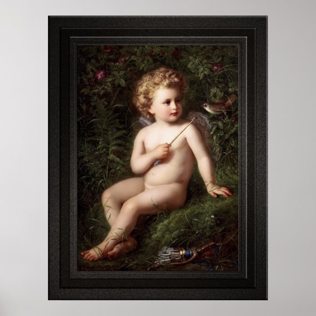 Poster Putto Alimentando Um Morango Para Um Pássaro (Frente)