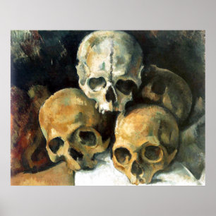 Poster Pyramid of Skulls Paul Cezanne Painting Art