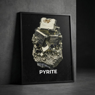 Poster Pyrite Crystal Specimen
