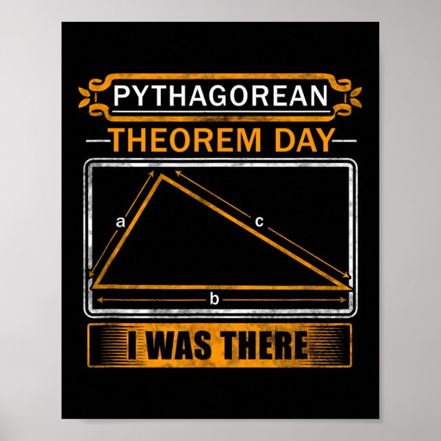 Poster Pythagorean Theorem Day I Was There - Math Teacher (Frente)