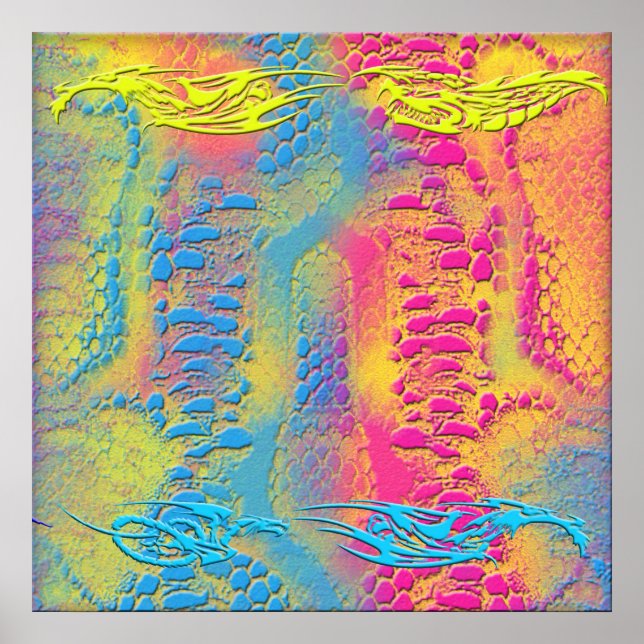 Poster PYTHON - fractal decorativo moderno - (Frente)