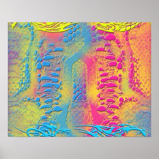 Poster PYTHON - modern decorative fractal - (Frente)