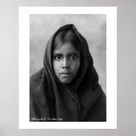 Pôster Qahatika Girl por Edward S. Curtis 16 x 20