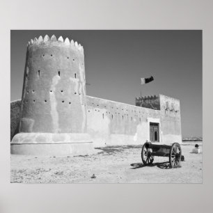 Poster Qatar, Al Zubarah. Al-Zubarah Fort (b.1938) now