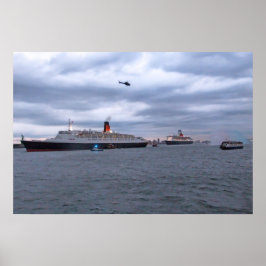 Poster QE2 e QM2 em NYC