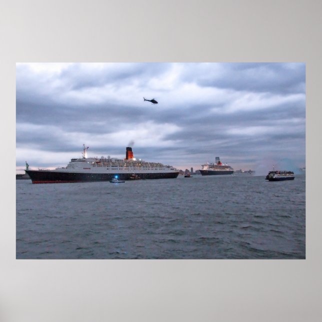 Poster QE2 e QM2 em NYC (Frente)