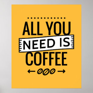 Poster Qoutes Todos Precisam De Café
